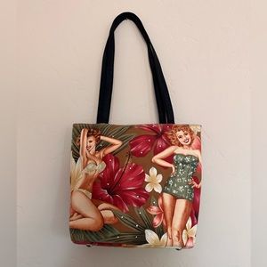 Hawaiian pin-up tote purse
